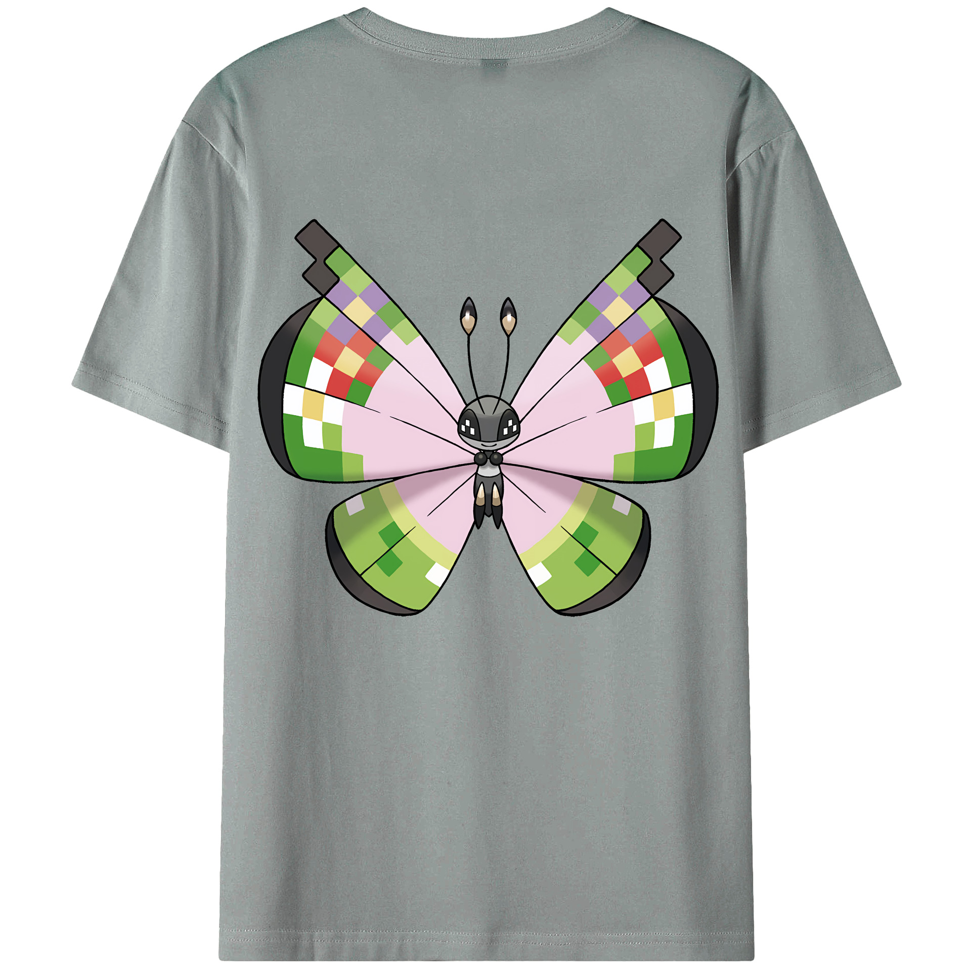 （画像用） ポケットモンスター Pokémon 綿100％ メンズ半袖Tシャツ（バックプリント） 通気性
